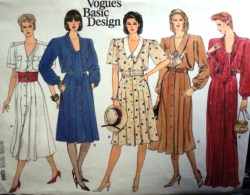 1268 VOG SS-LS BLOUSON PLT BUTTON DRESS LENGTHS PATTERN 12,14,20